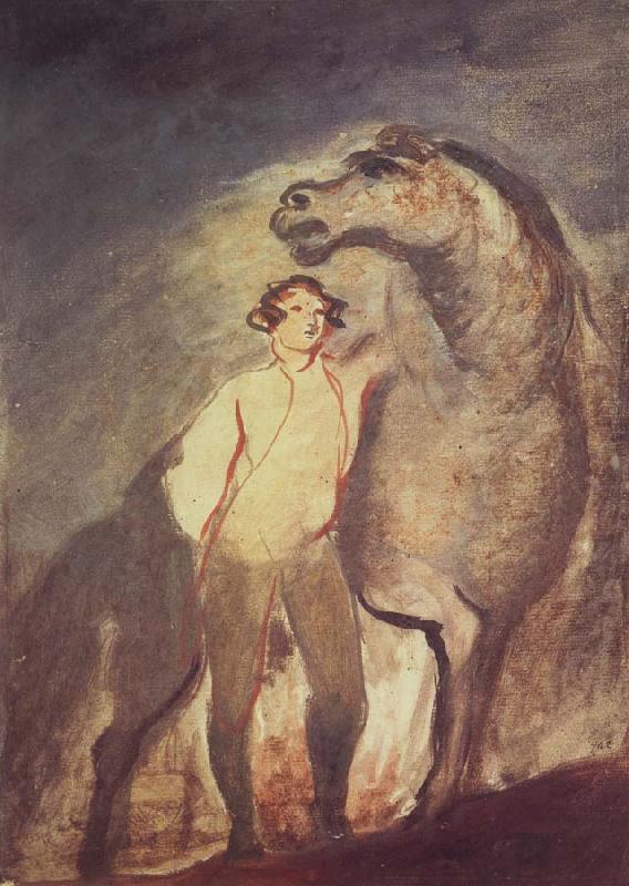 Sir David Wilkie Tempera undated one Standing by a Horse